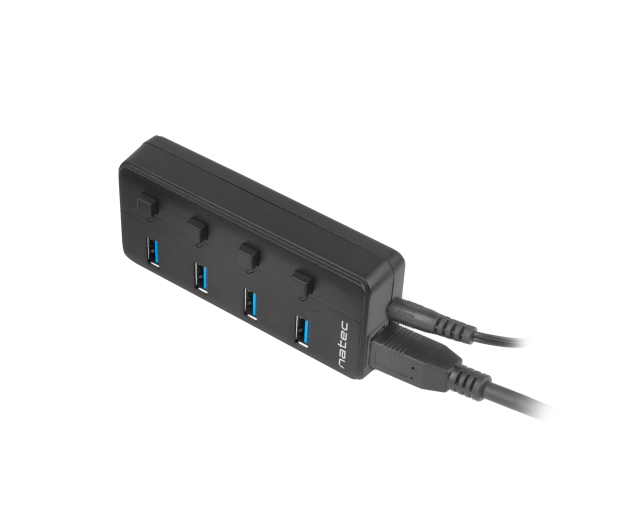 Natec HUB USB 3.0 MANTIS 2 4-PORTY Z WŁĄCZNIKIEM+ZASILACZ - 1470222 - zdjęcie 3